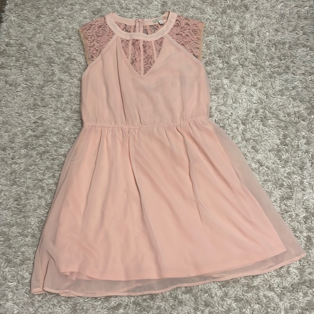 Beautiful pink lace/sheer Gianni Bini cocktail dress